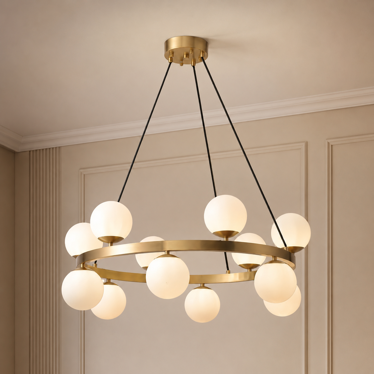 Bubbles Brass Ring Chandelier