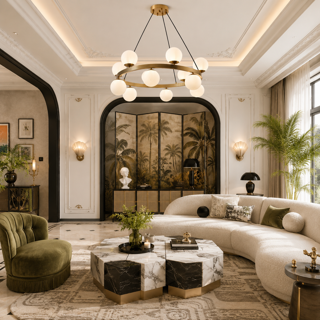 Bubbles Brass Ring Chandelier