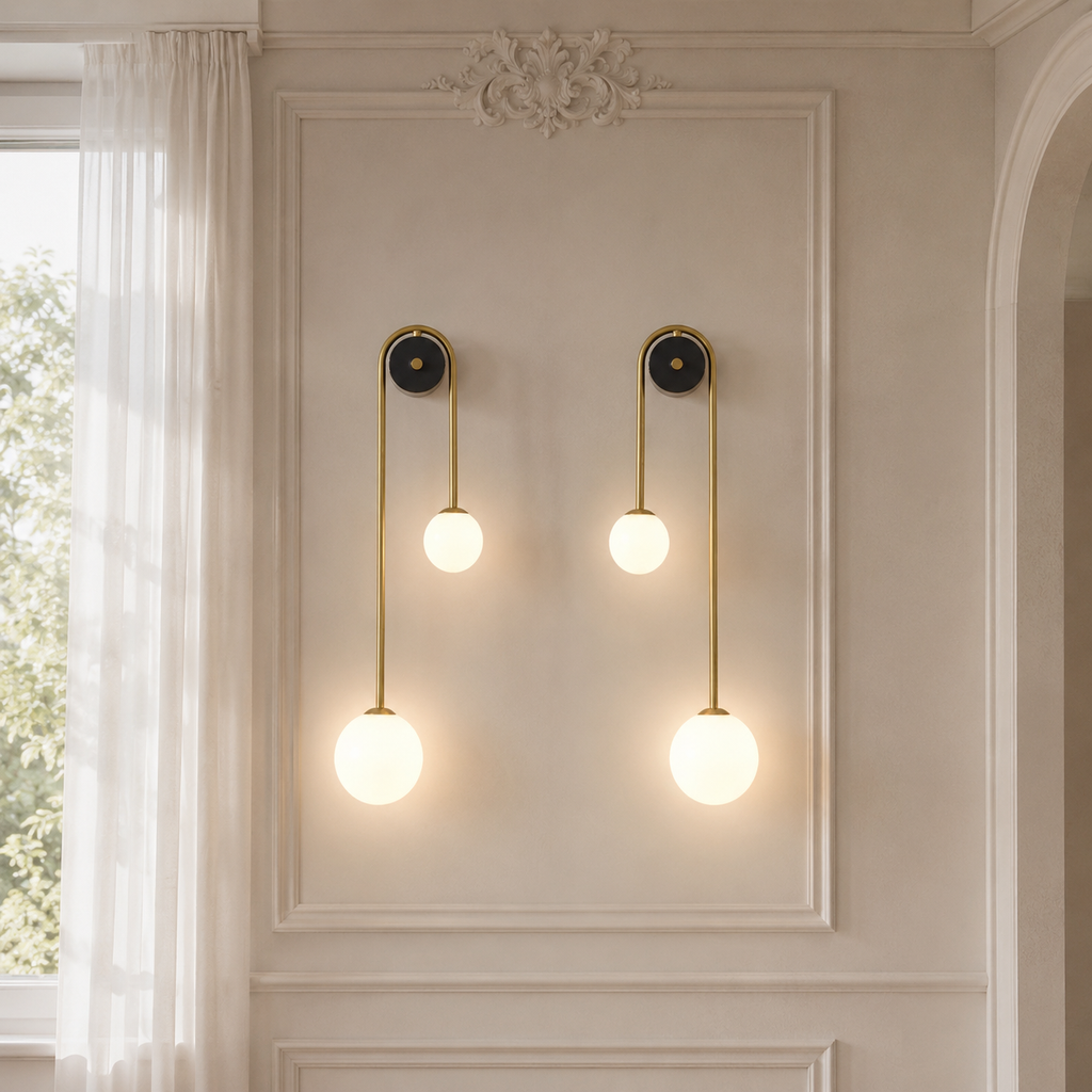 Brass Arc Wall Light