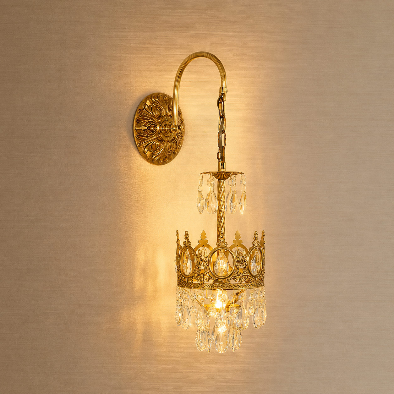 Crystal Crown Wall Light